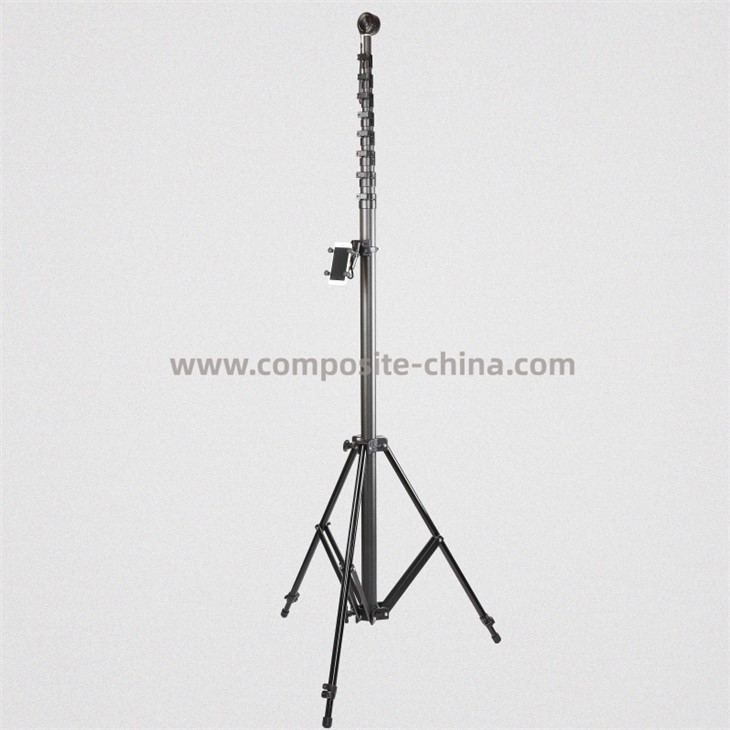 Oglekļa šķiedras teleskopiskā endzone kameras polu sistēma